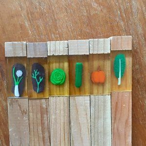NWT Set 6 Sustainable Wood Garden Markers